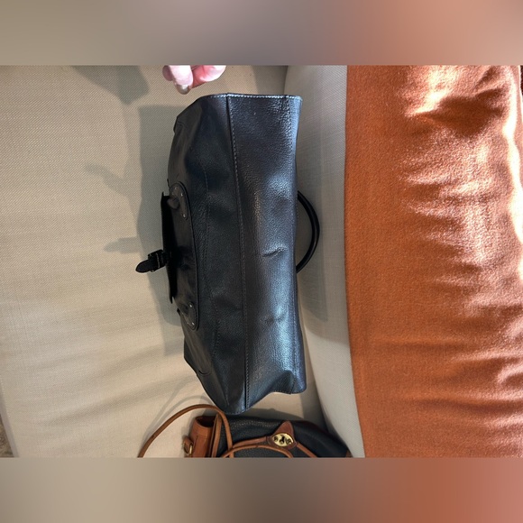 TODS Vintage Black Italian Leather Ring-Handled Satchel - Picture 10 of 16